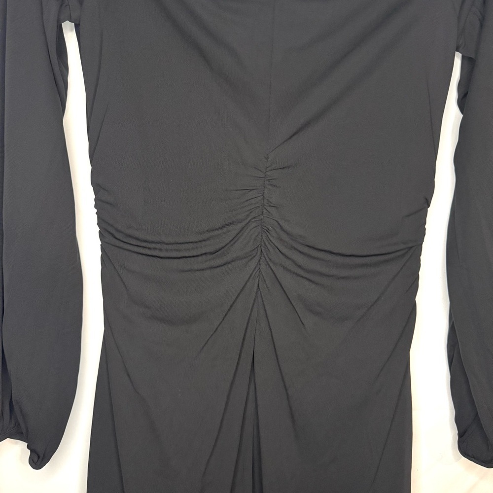 David Meister Black Cold Shoulder Long Sleeve Cocktail Dress Size Medium - Picture 7 of 11